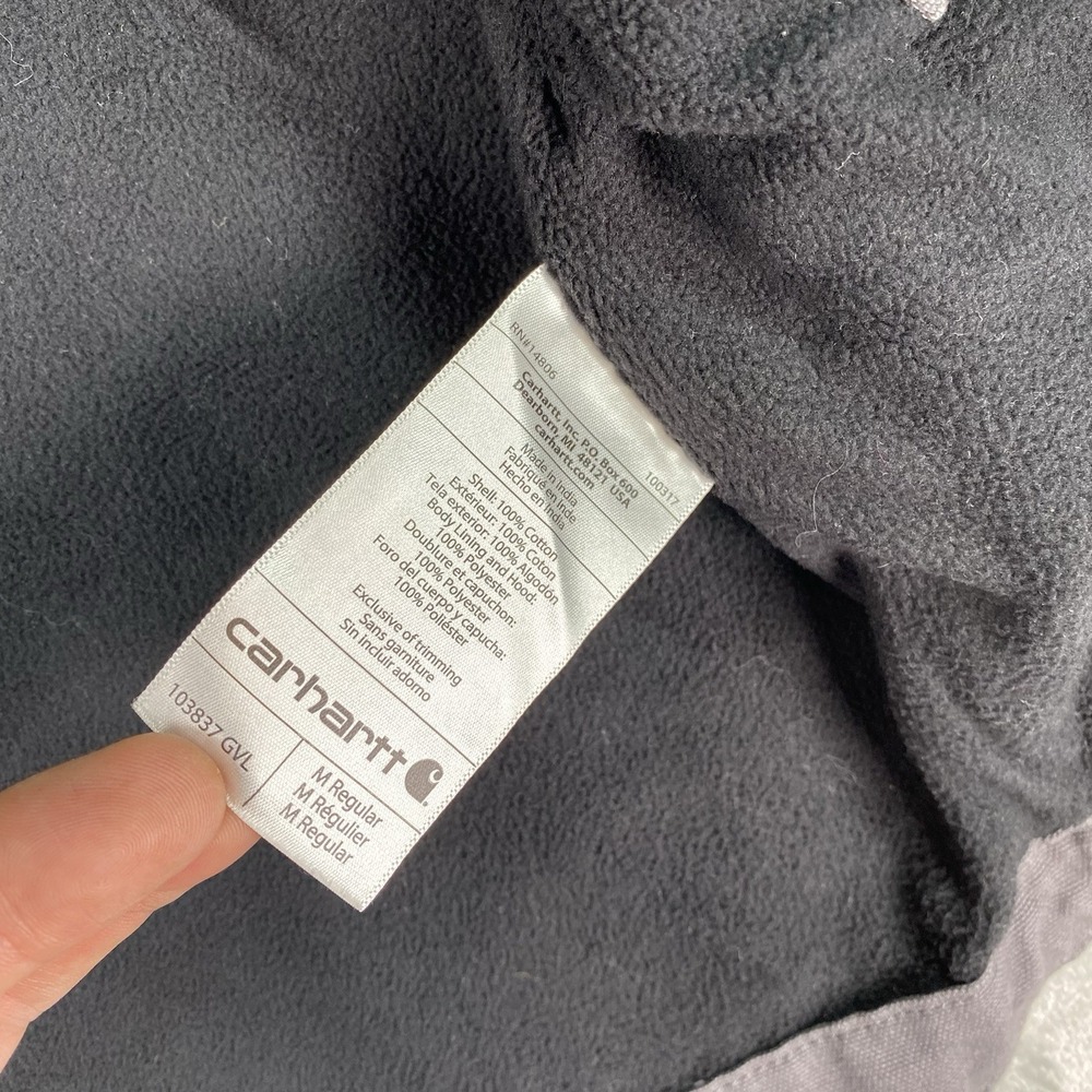 Carhartt Duck Canvas Fleece Lined Vest Mens M Relaxed Fit Gray Hooded 103837 GVL - Picture 11 of 15